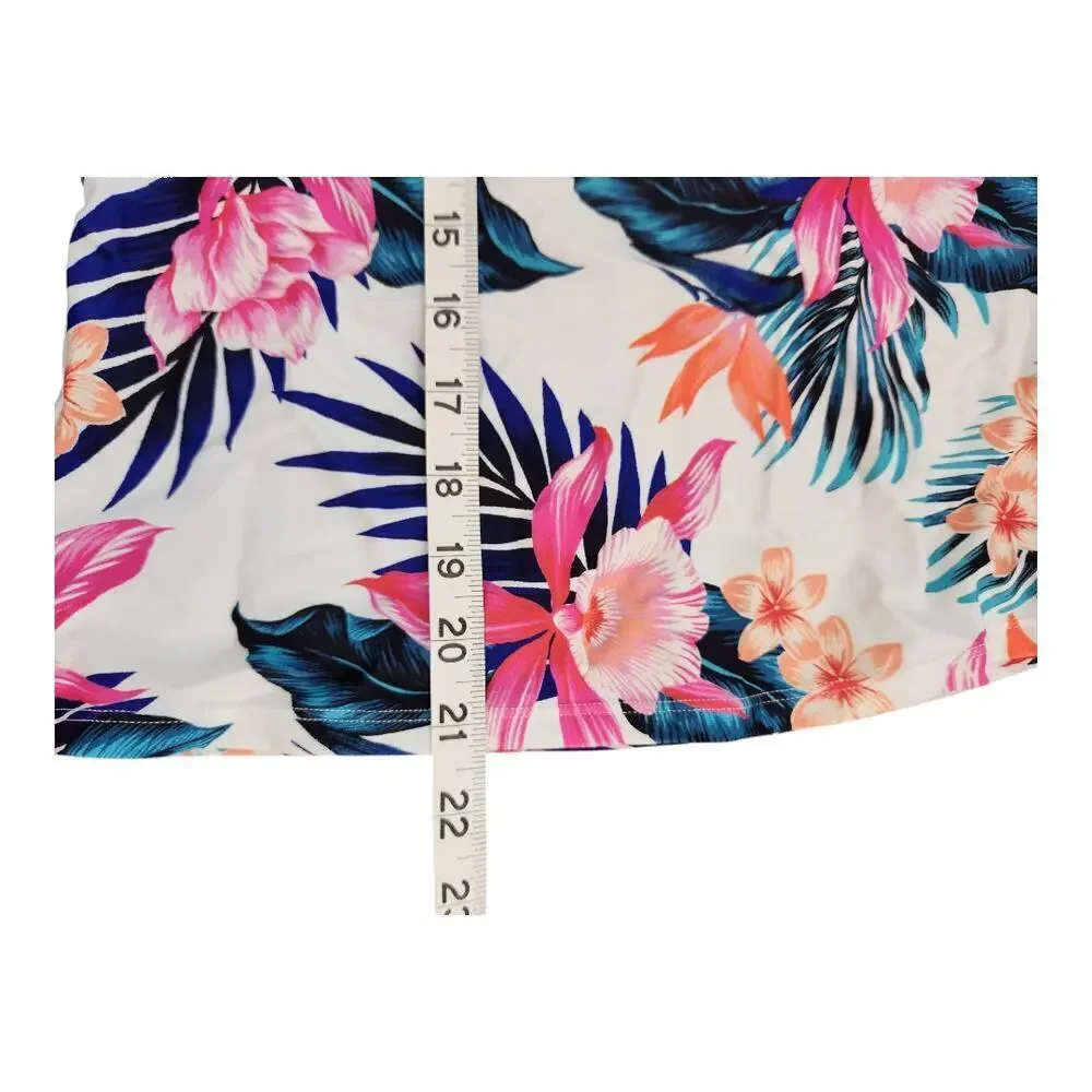 Island Escape Tankini top womens swimsuit top sz‎ 10 floral print underwire